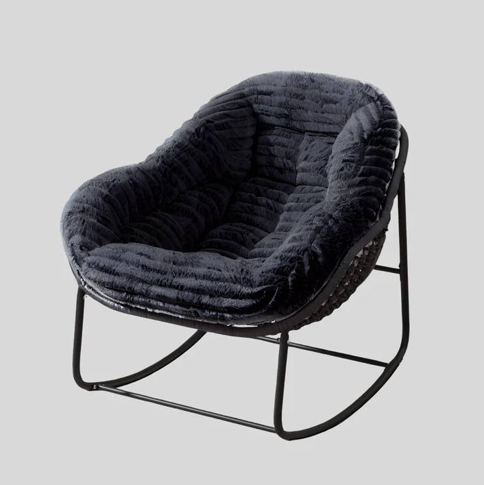 Pluffy - Poltrona a dondolo in peluche ultra-morbida