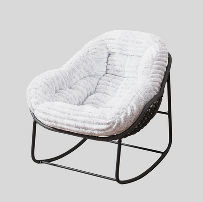 Pluffy - Poltrona a dondolo in peluche ultra-morbida